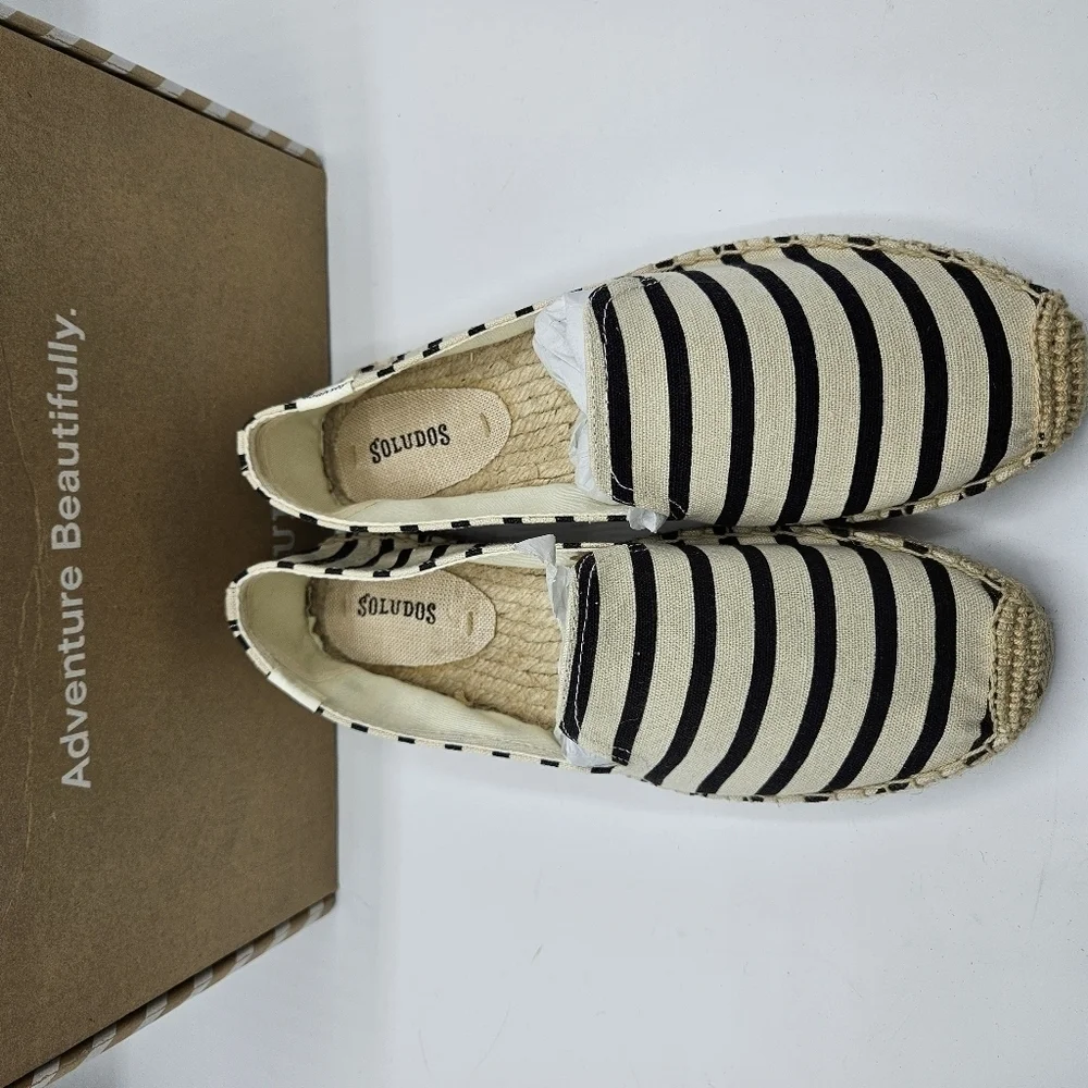 NWT Soludos Classic stripe smoking slipper size 8 1/2
